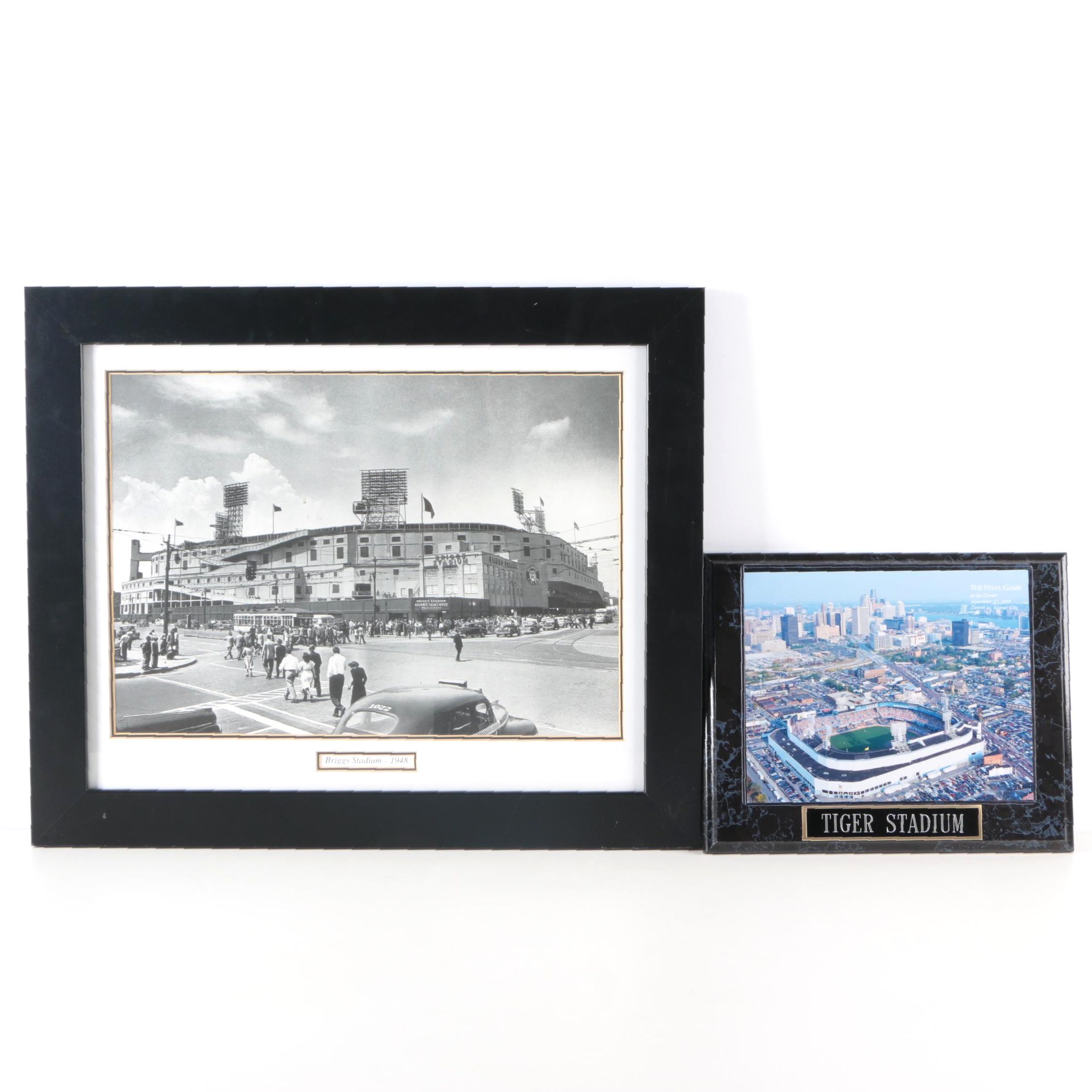 Pair Of Photographs Of Detroit Tigers Stadiums