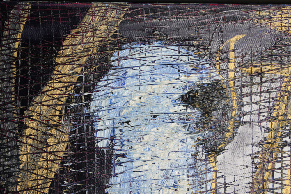 Hunt Slonem Oil Painting on Canvas "Scarlet's Return"