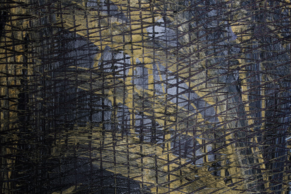 Hunt Slonem Oil Painting on Canvas "Scarlet's Return"