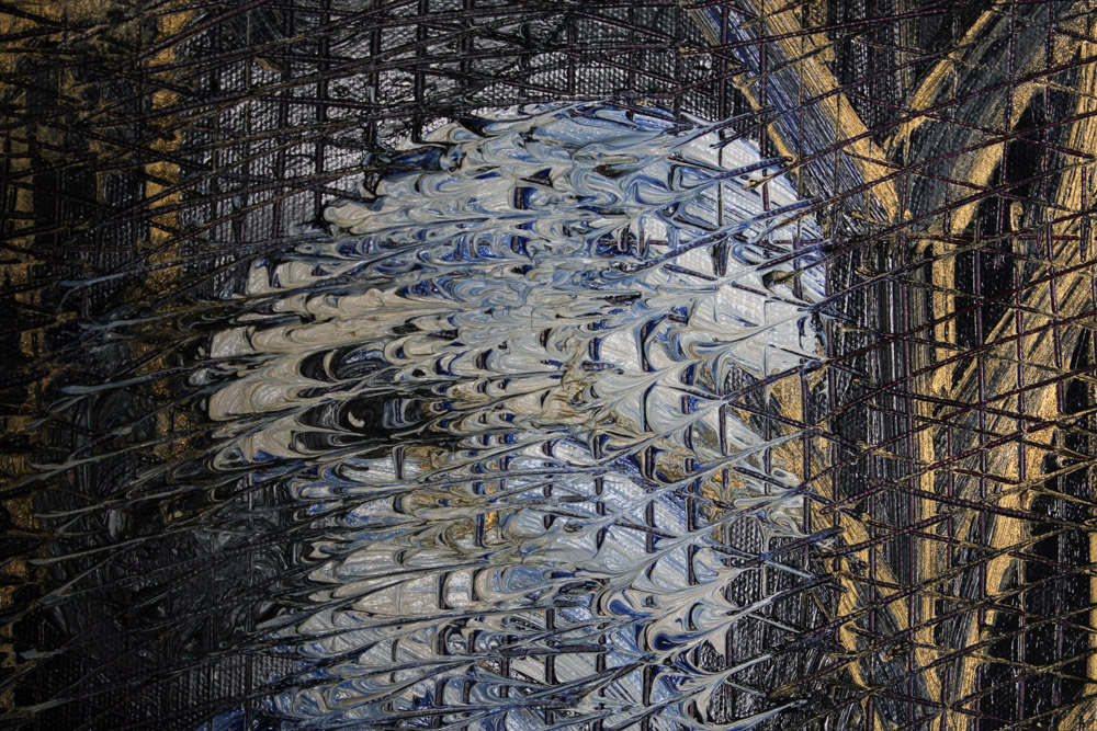 Hunt Slonem Oil Painting on Canvas "Scarlet's Return"