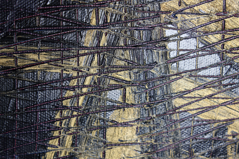 Hunt Slonem Oil Painting on Canvas "Scarlet's Return"