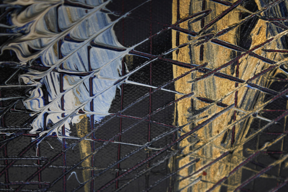 Hunt Slonem Oil Painting on Canvas "Scarlet's Return"