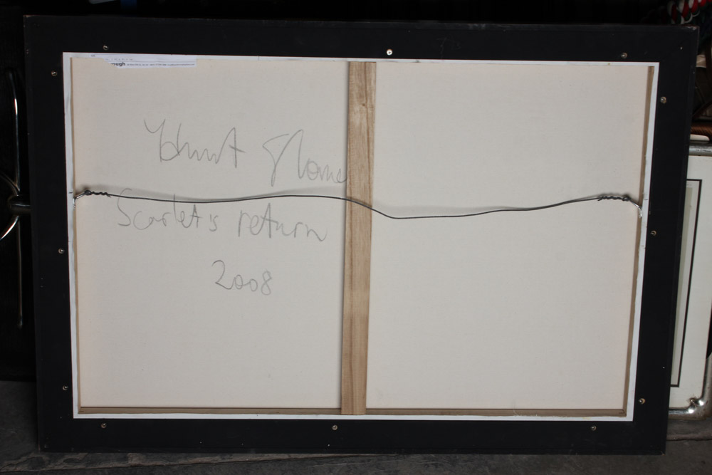 Hunt Slonem Oil Painting on Canvas "Scarlet's Return"