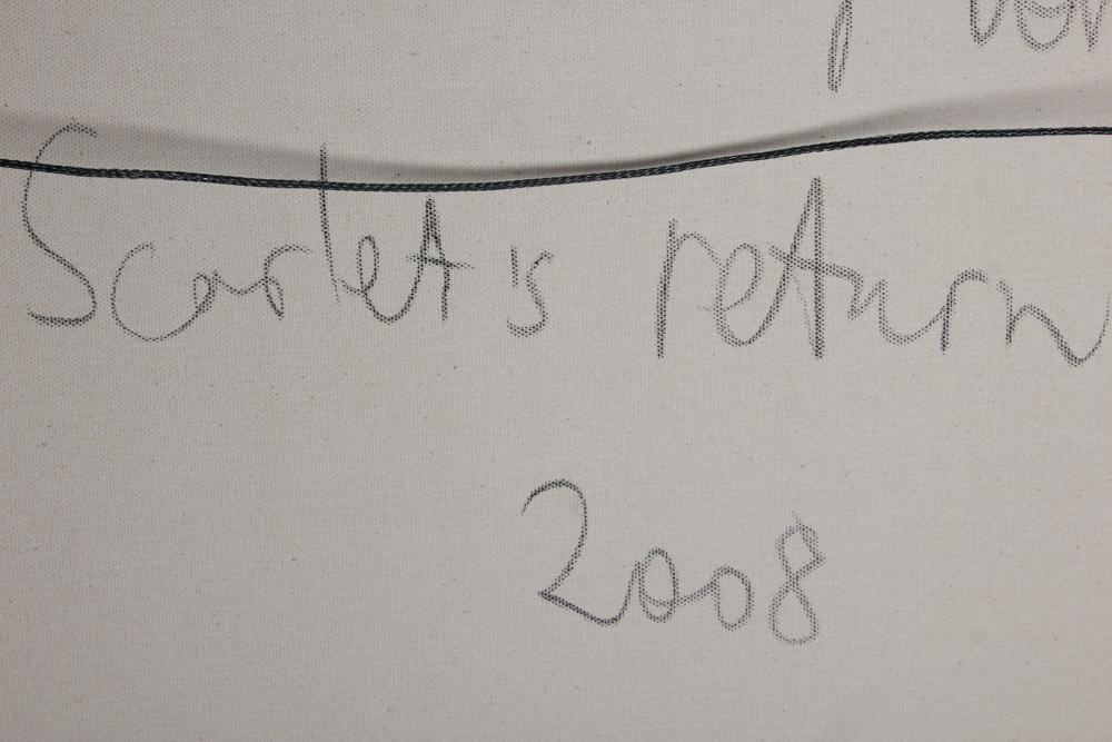 Hunt Slonem Oil Painting on Canvas "Scarlet's Return"