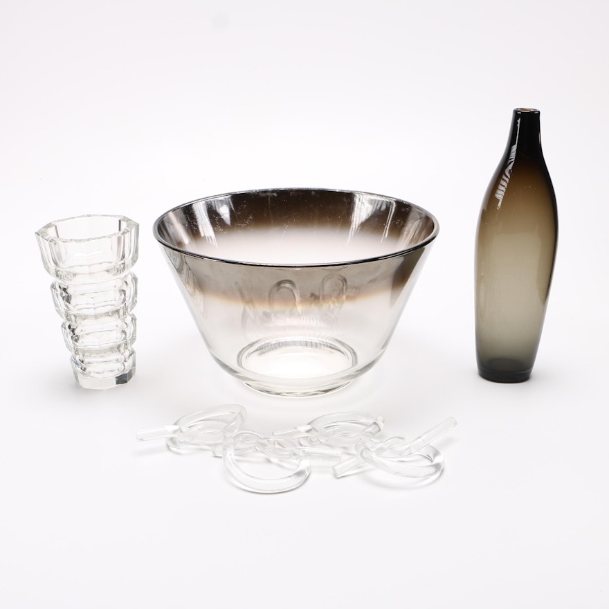 Glass Decor Including Hadeland Mid-Century Scandinavian Art Glass