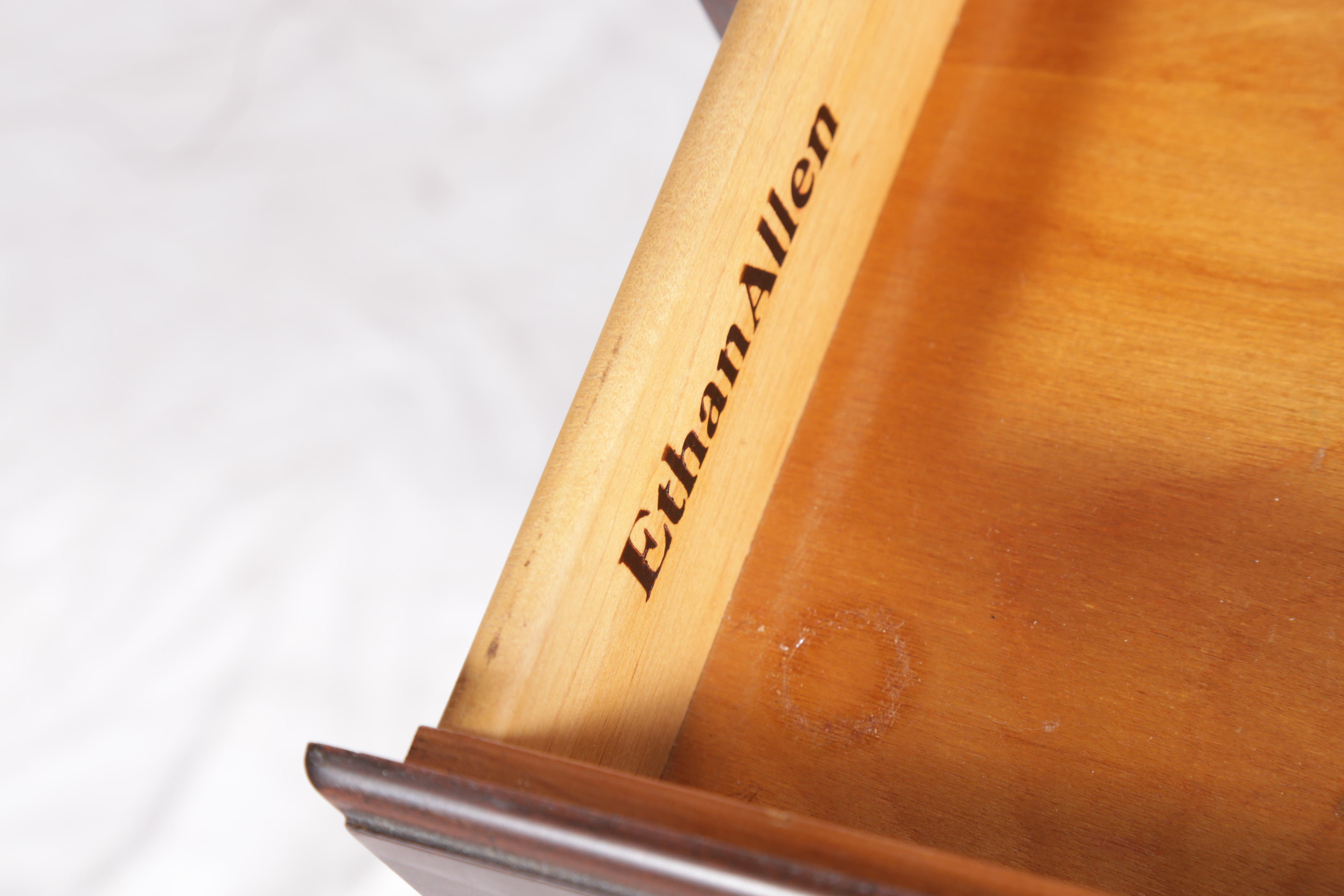 Vintage Chippendale Style Mahogany Nighstand by Ethan Allen