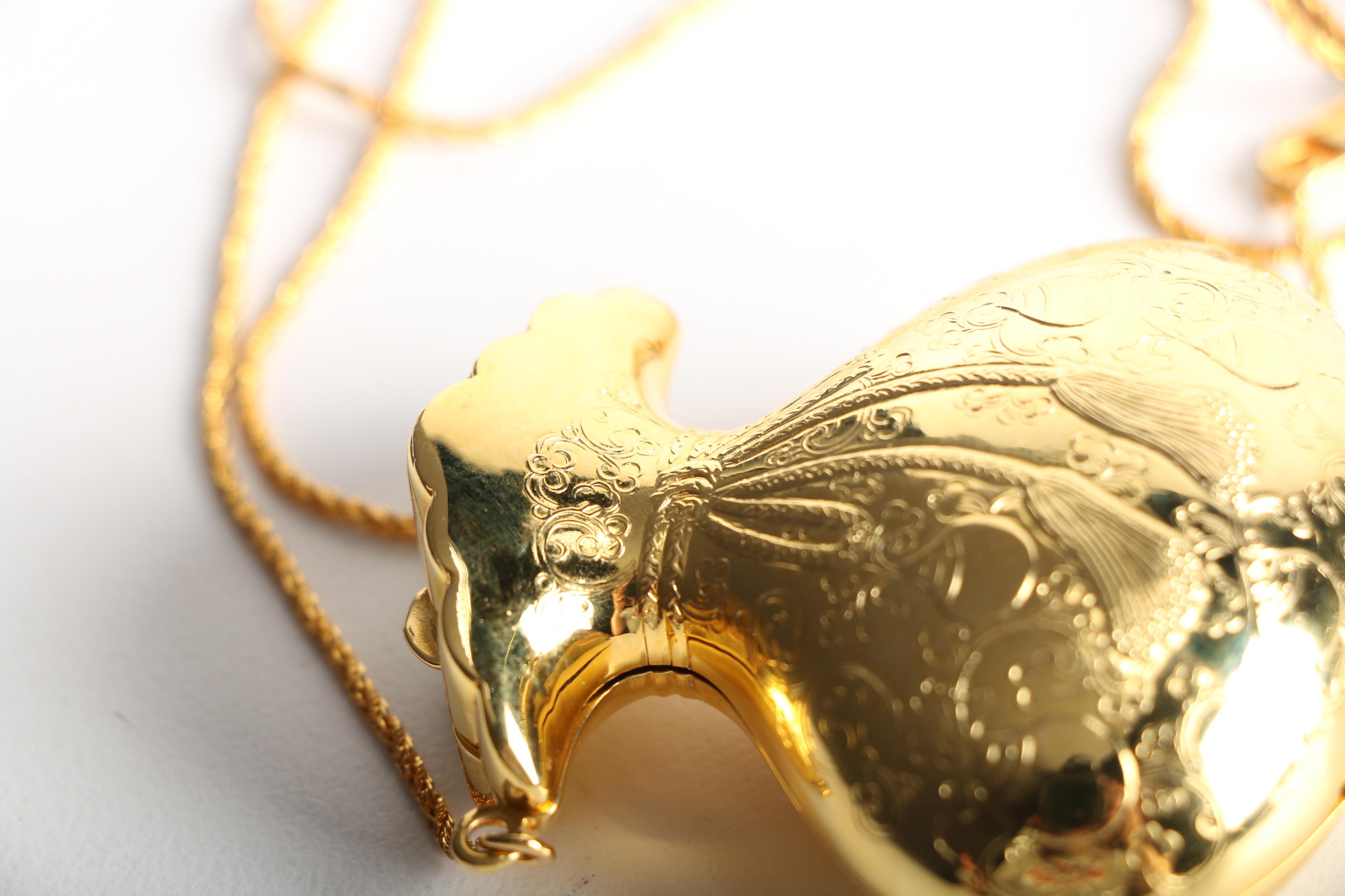 Judith Leiber Gold Tone Locket Pendant