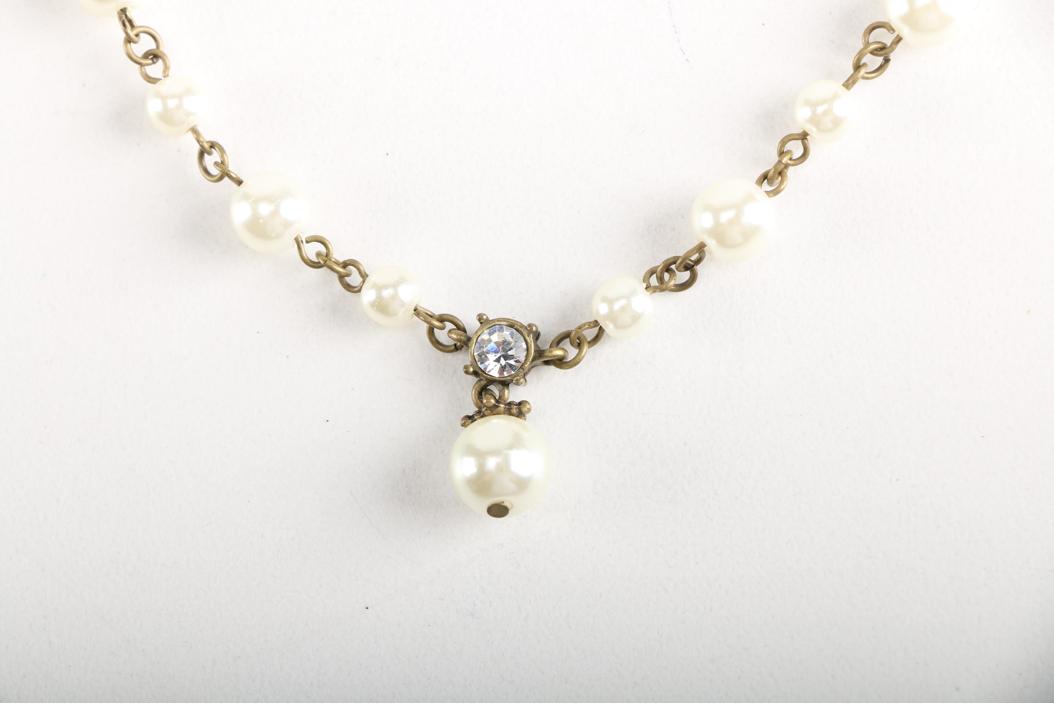 Costume Jewelry Necklaces Including Copper Tone Filigree Style