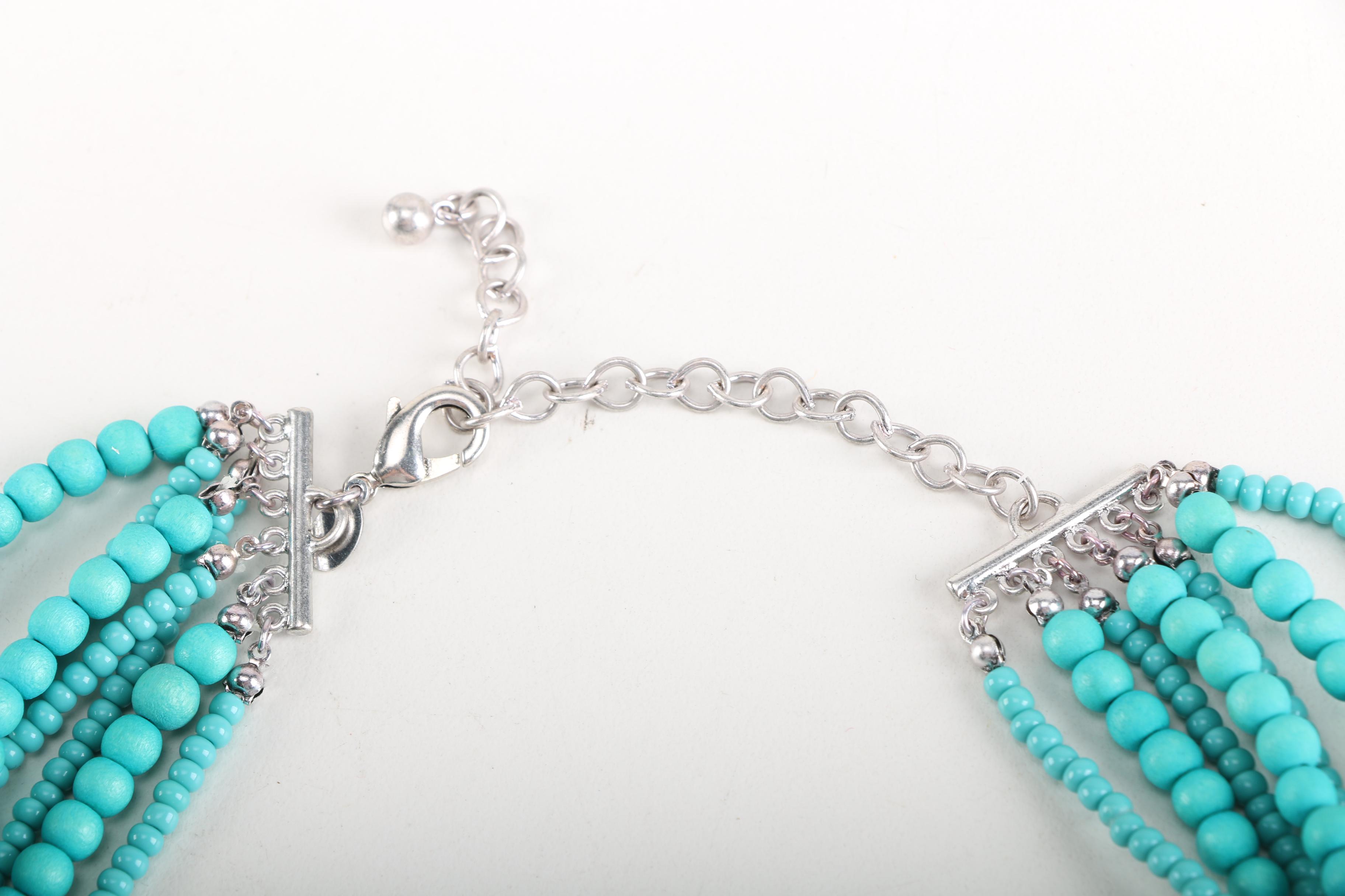 Costume Jewelry Necklaces Including Copper Tone Filigree Style