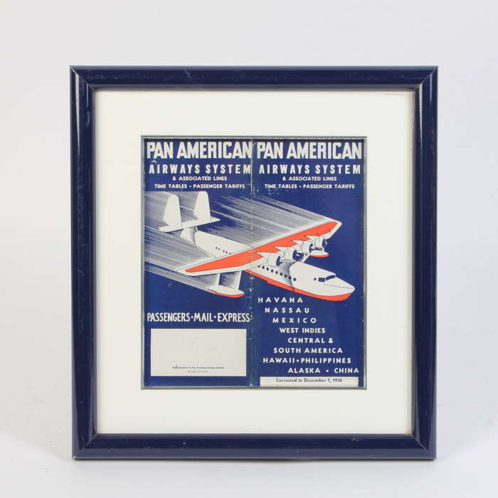 Pan Am Time Tables - Passenger Tariffs Booklet Cover Dec. 1936