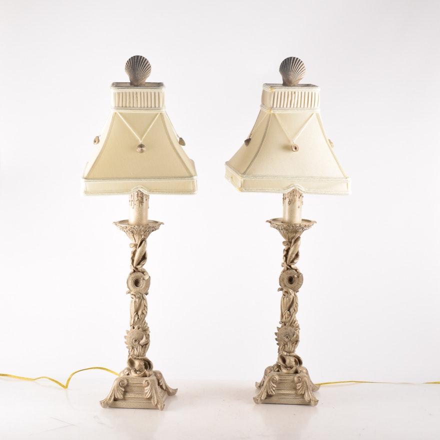 Shell Themed Table Lamp Pair