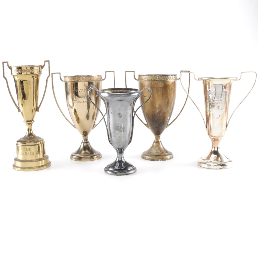 Five Brass and Base Metal Trophies