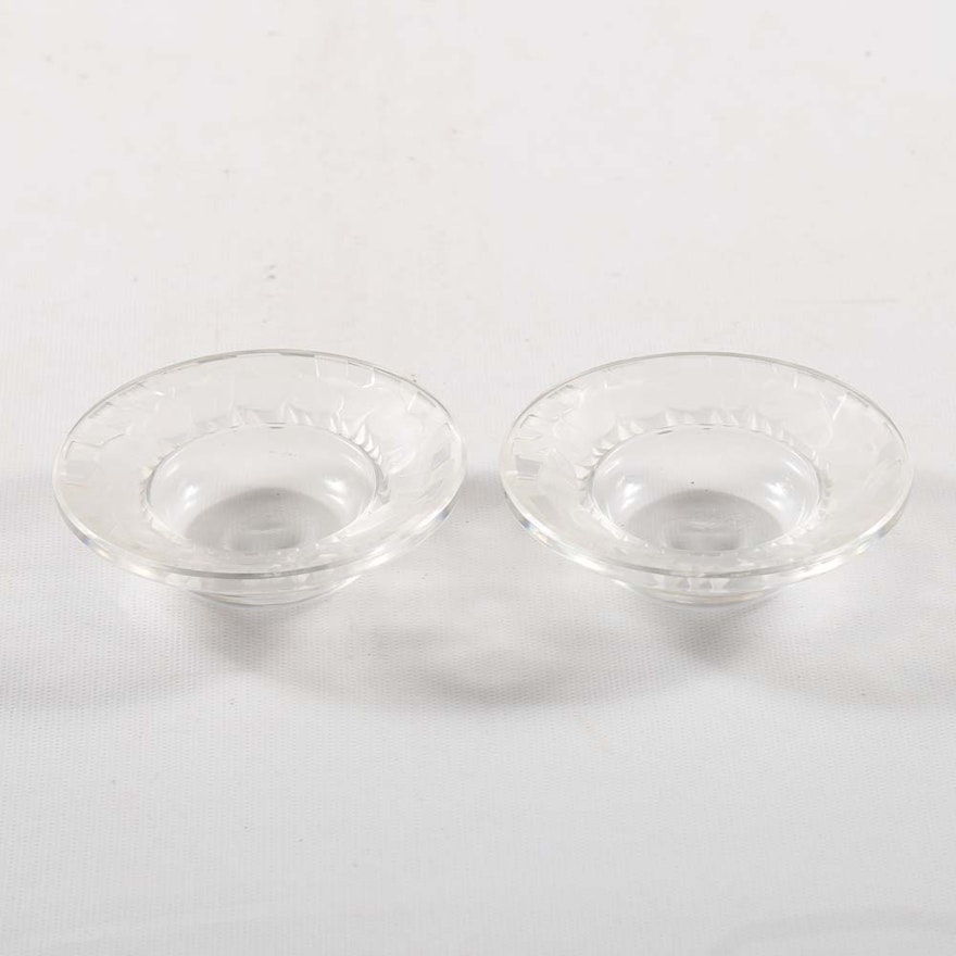 Lalique Crystal "Sparrows" Trinket Dishes