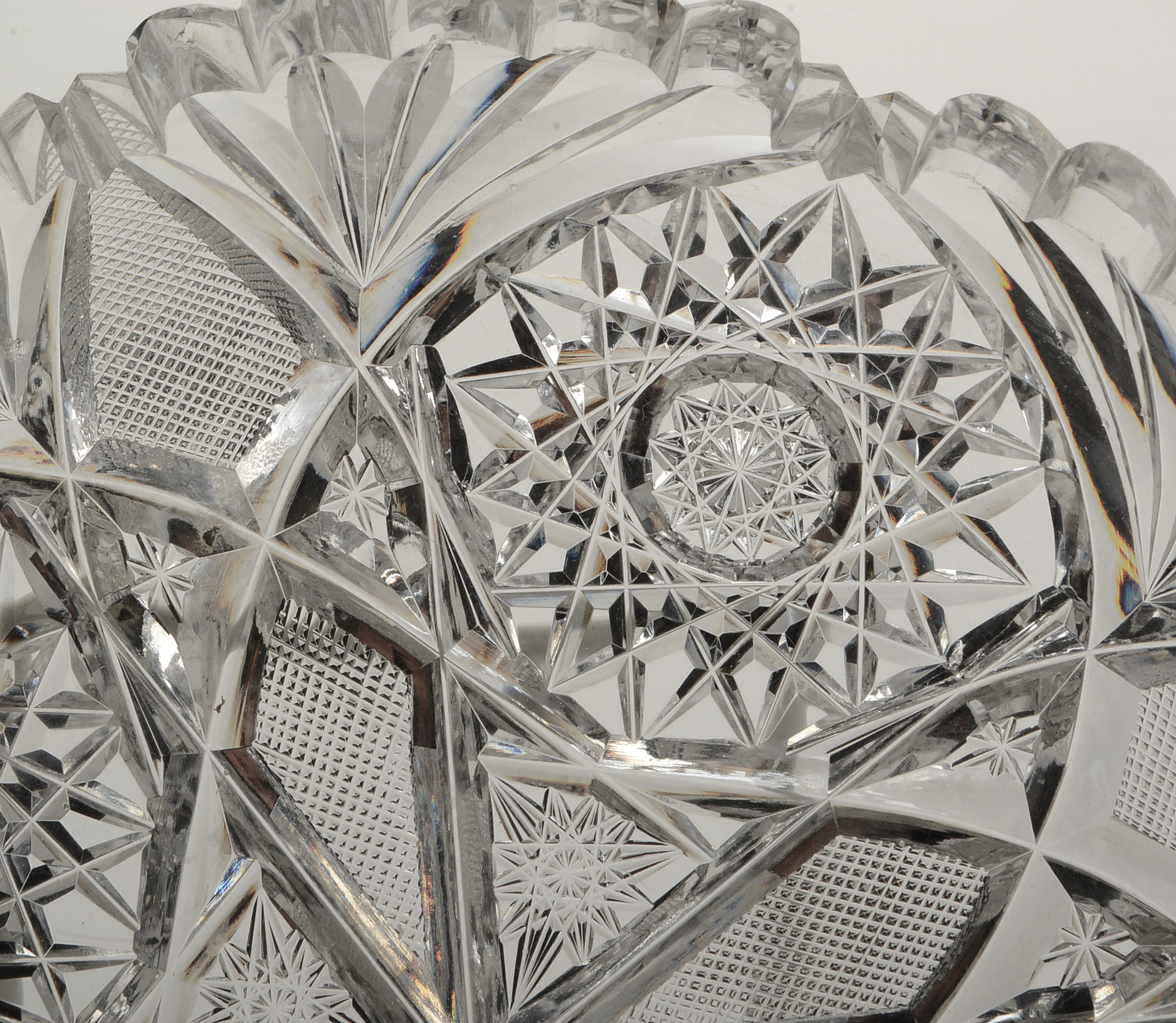 Two American Brilliant Period Cut Glass Libbey Bon-Bon Dishes