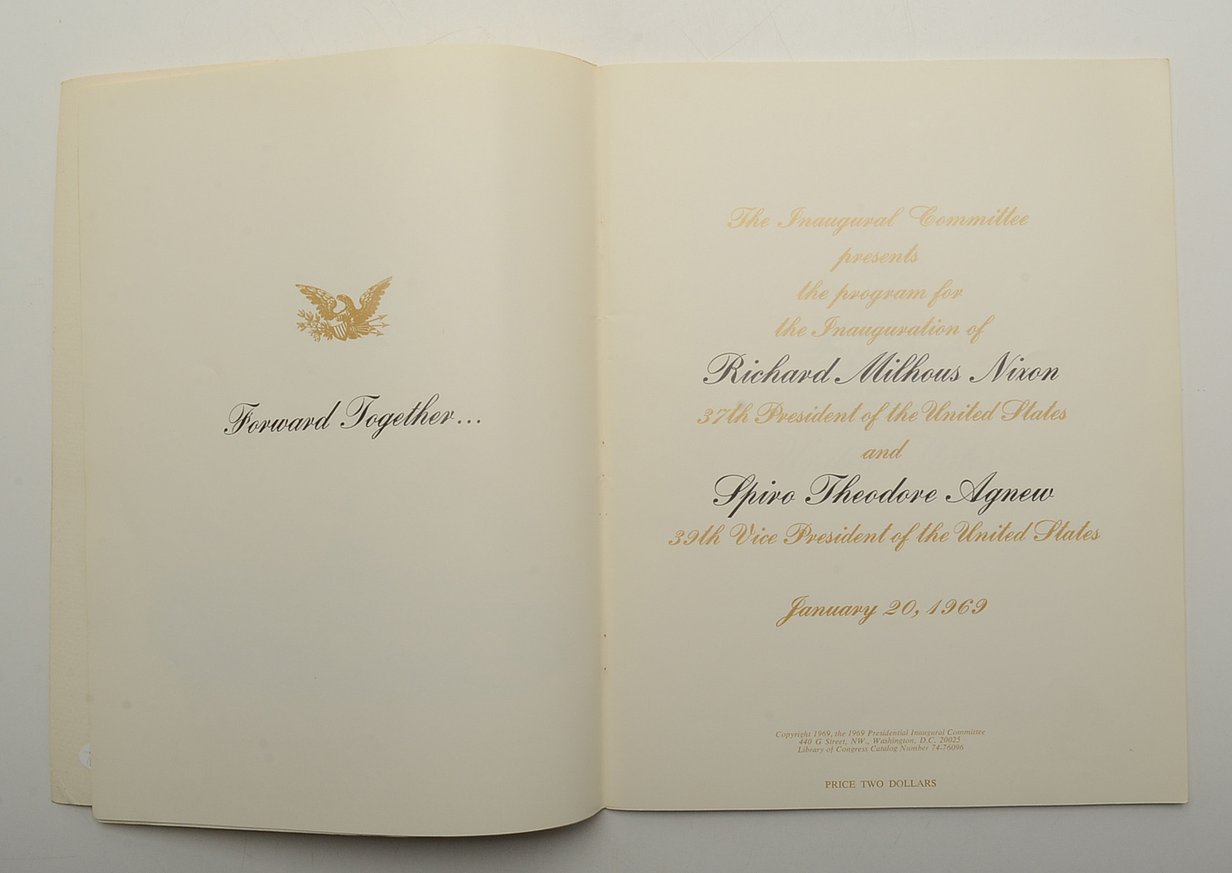 Autographed Spiro Agnew Official Inaugural Program