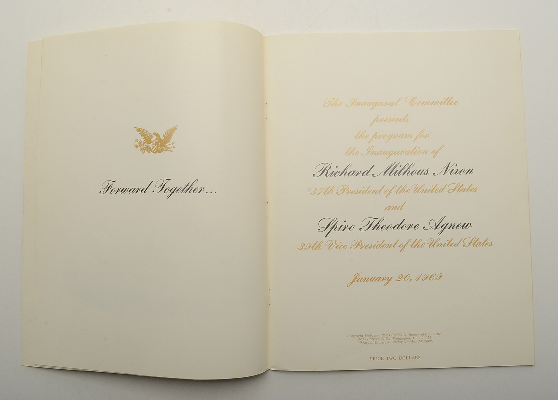 Autographed Spiro Agnew Official Inaugural Program