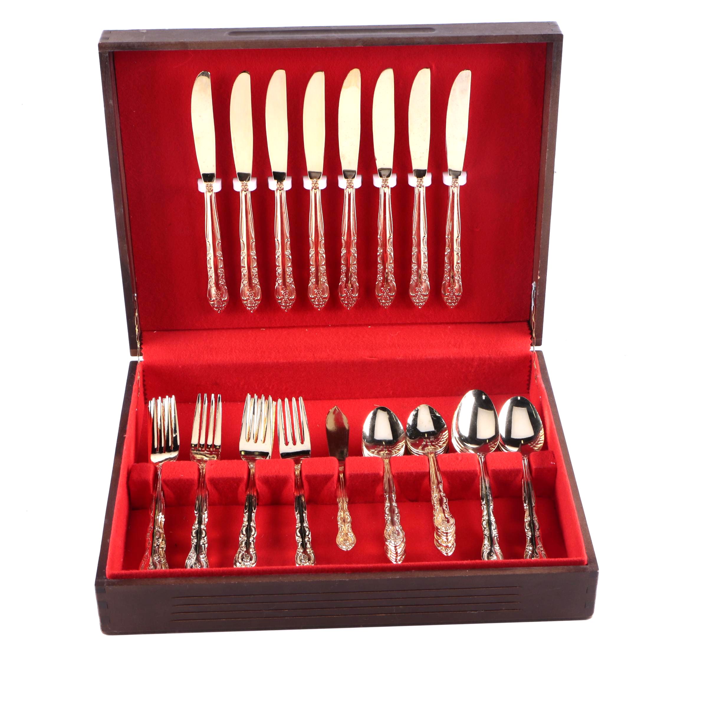 National Stainless Gold Toned Stainless Steel Flatware Set