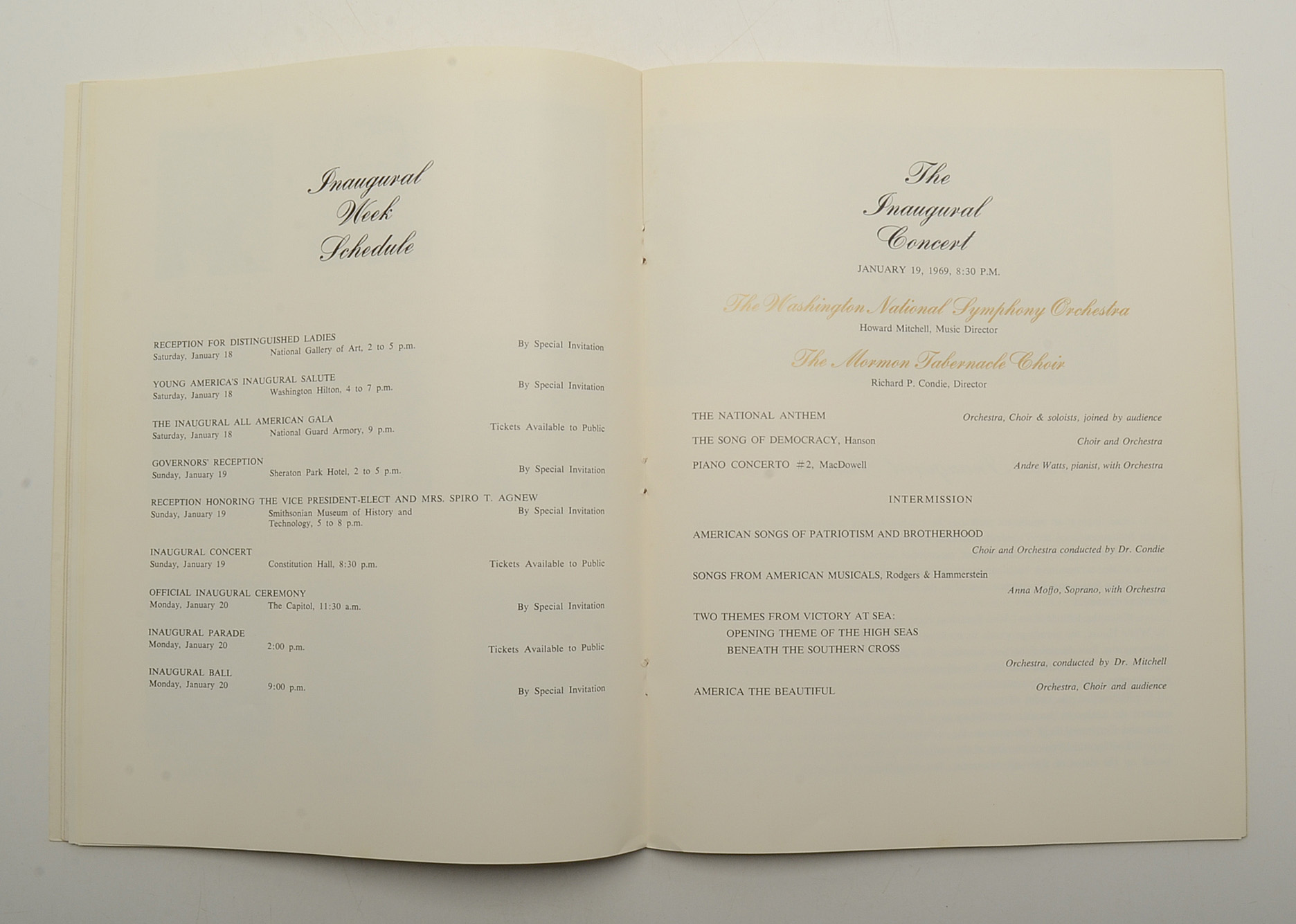 Autographed Spiro Agnew Official Inaugural Program