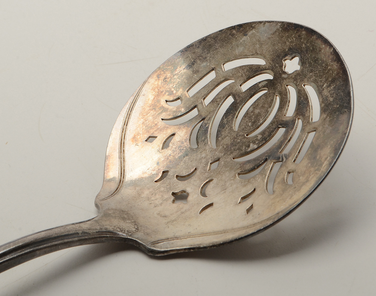 Silver Plated Bon-Bon Server and Antique Pewter Spoon