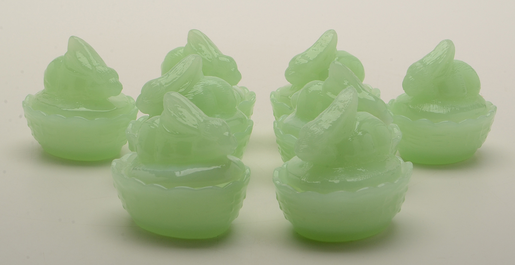 Collection Vintage Glass Hens, Rabbits, and Birds