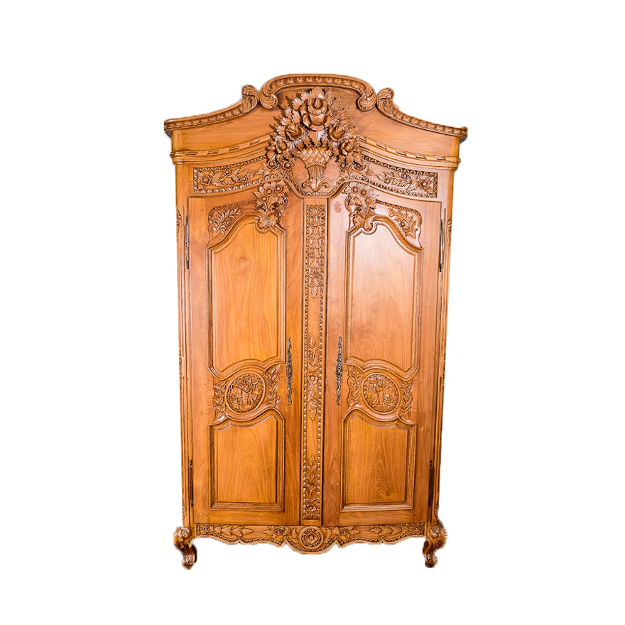 Louis XV Style Carved Armoire