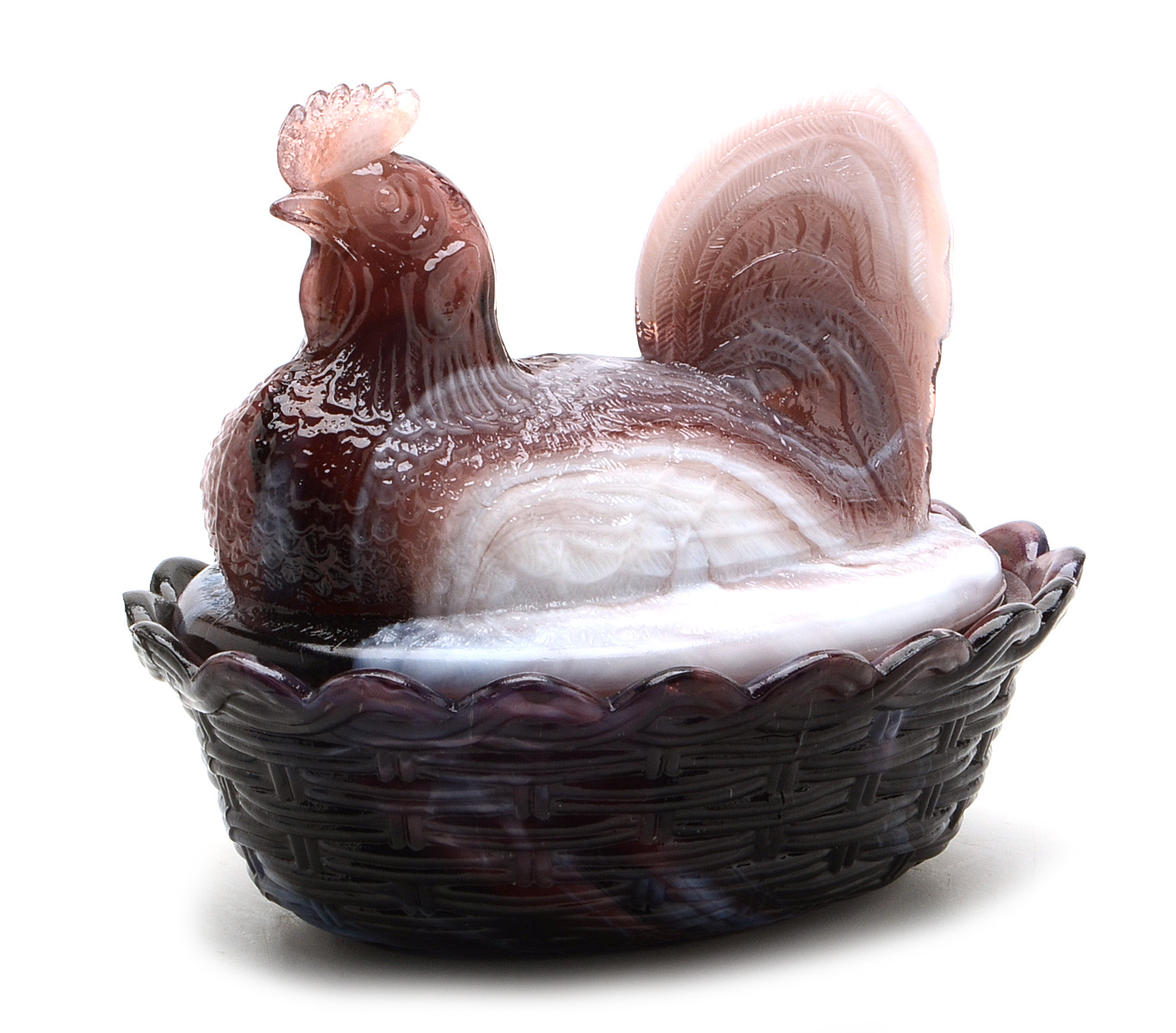 Collection Vintage Glass Hens, Rabbits, and Birds