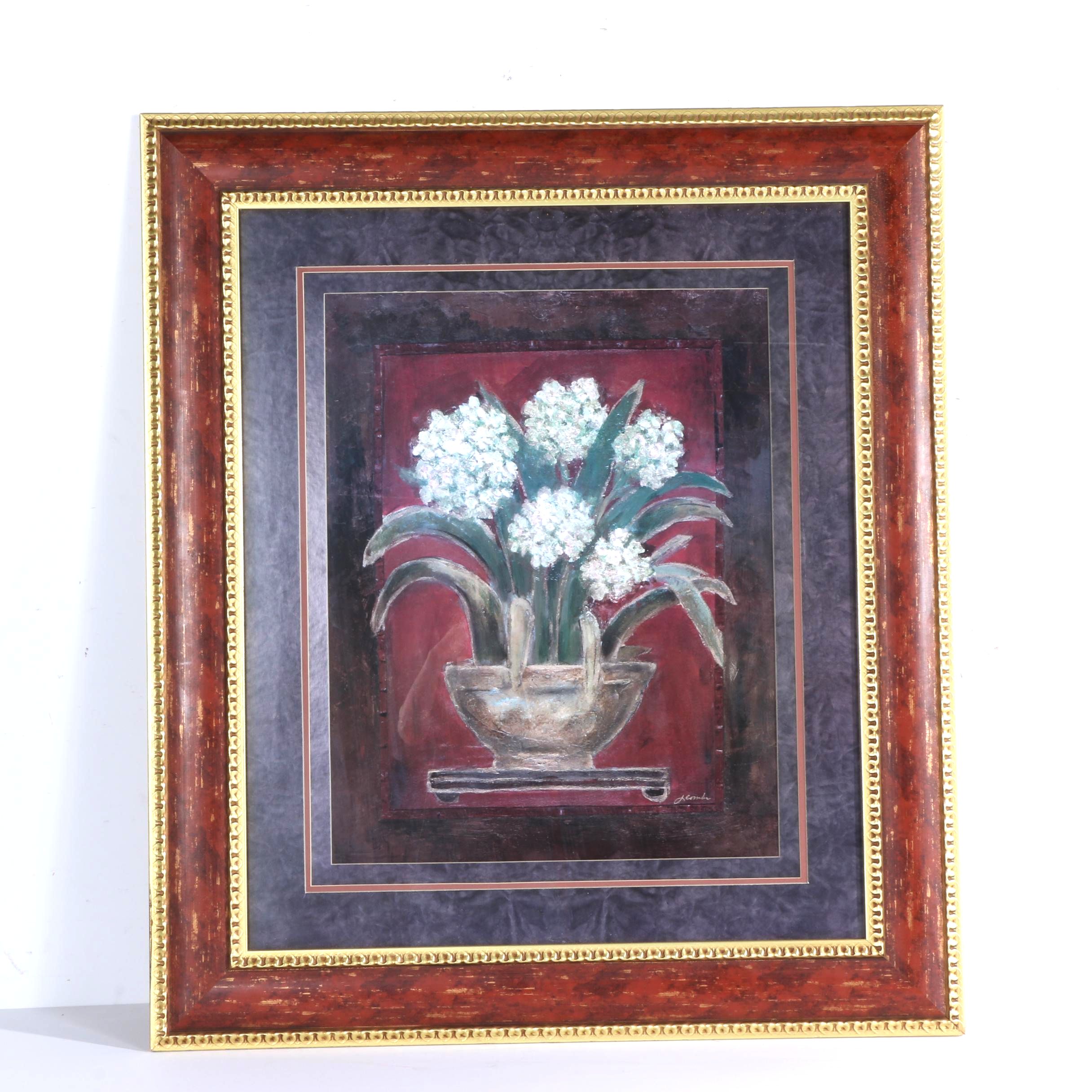 Framed Floral Offset Lithograph by Cedar Creek Collection