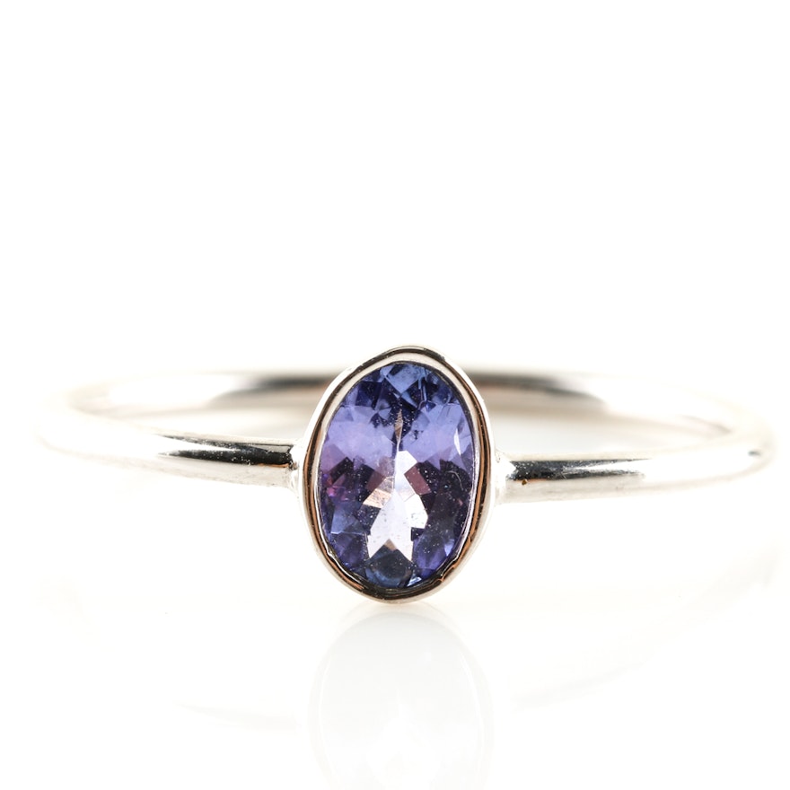 14K White Gold Tanzanite Ring