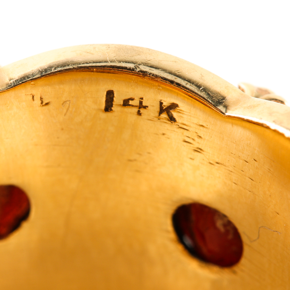 14K Yellow Gold Garnet Ring