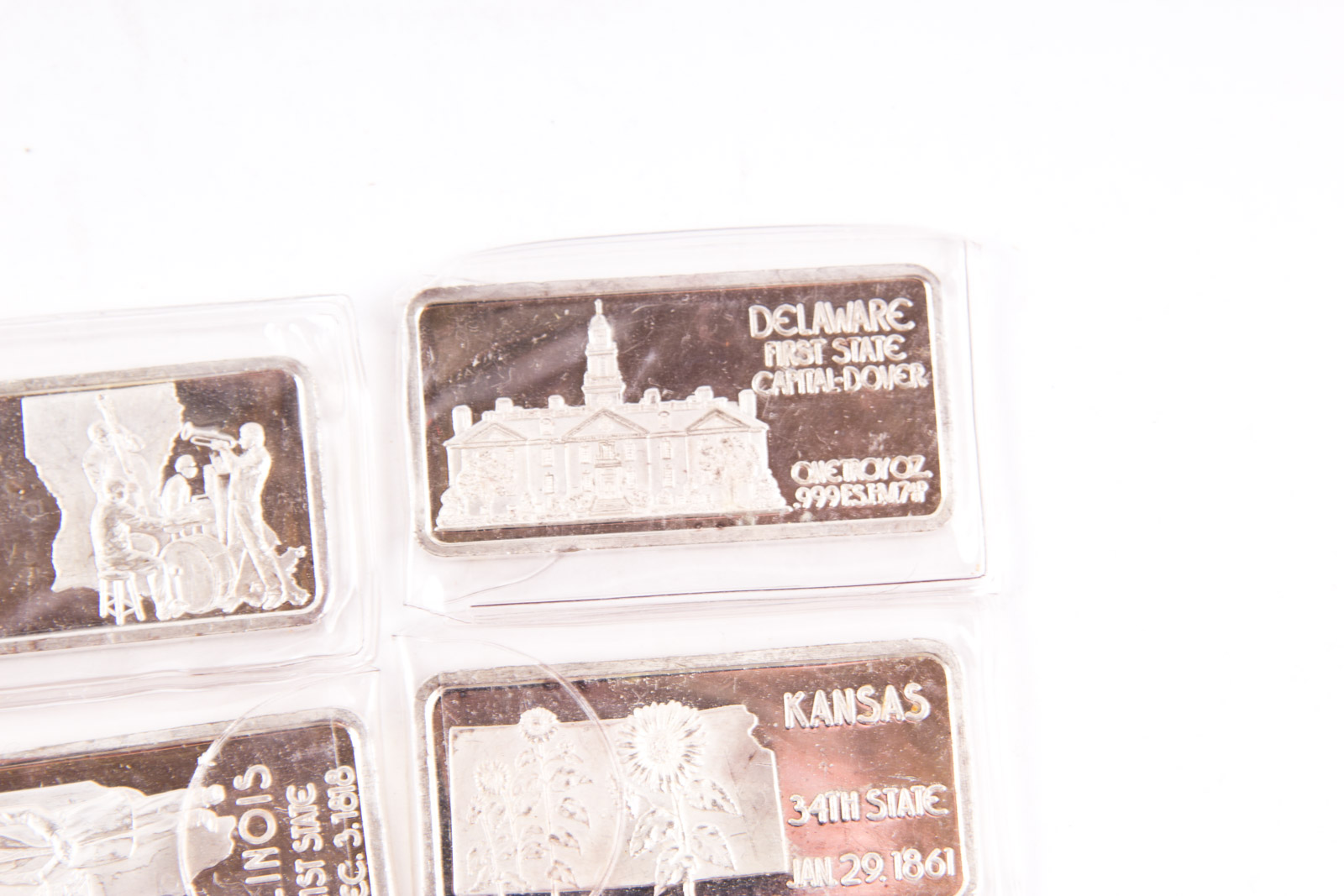 Large Grouping of Hamilton Mint State Themed One Troy Ounce .999 Silver Ingots