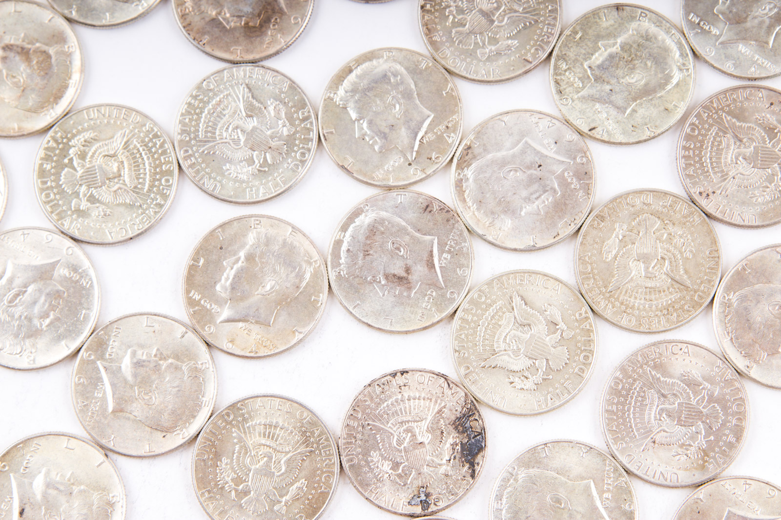 Grouping of 1964 Kennedy Silver Half Dollars