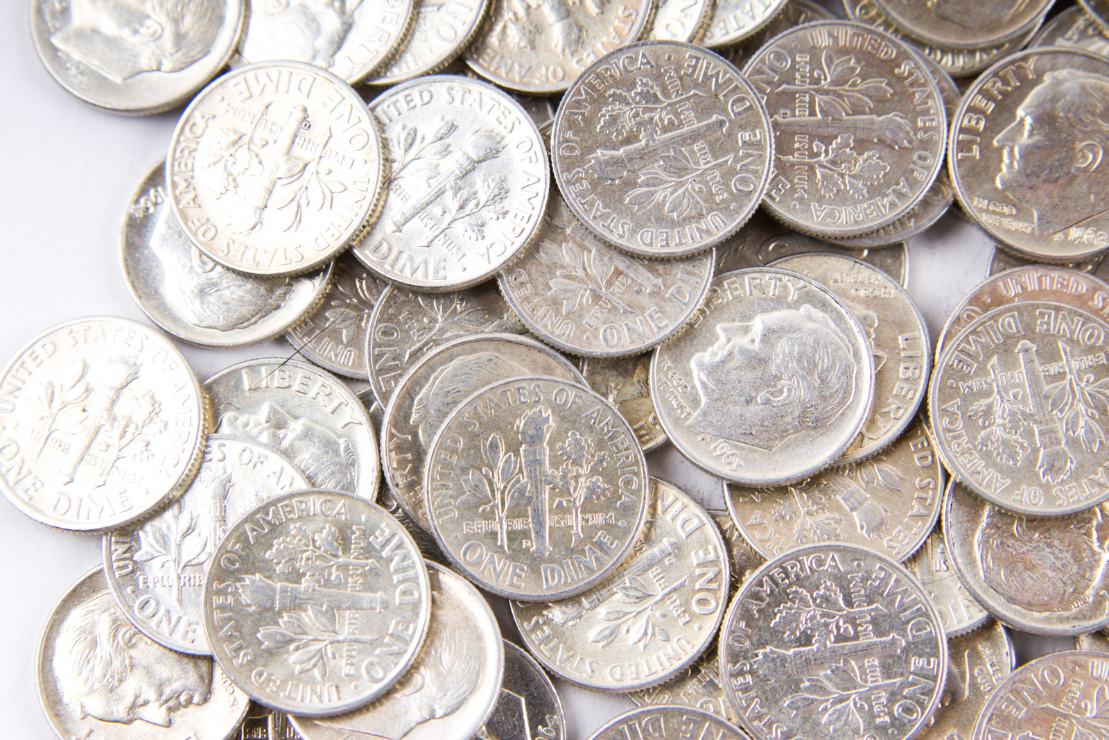 Large Grouping of Roosevelt Silver Dimes