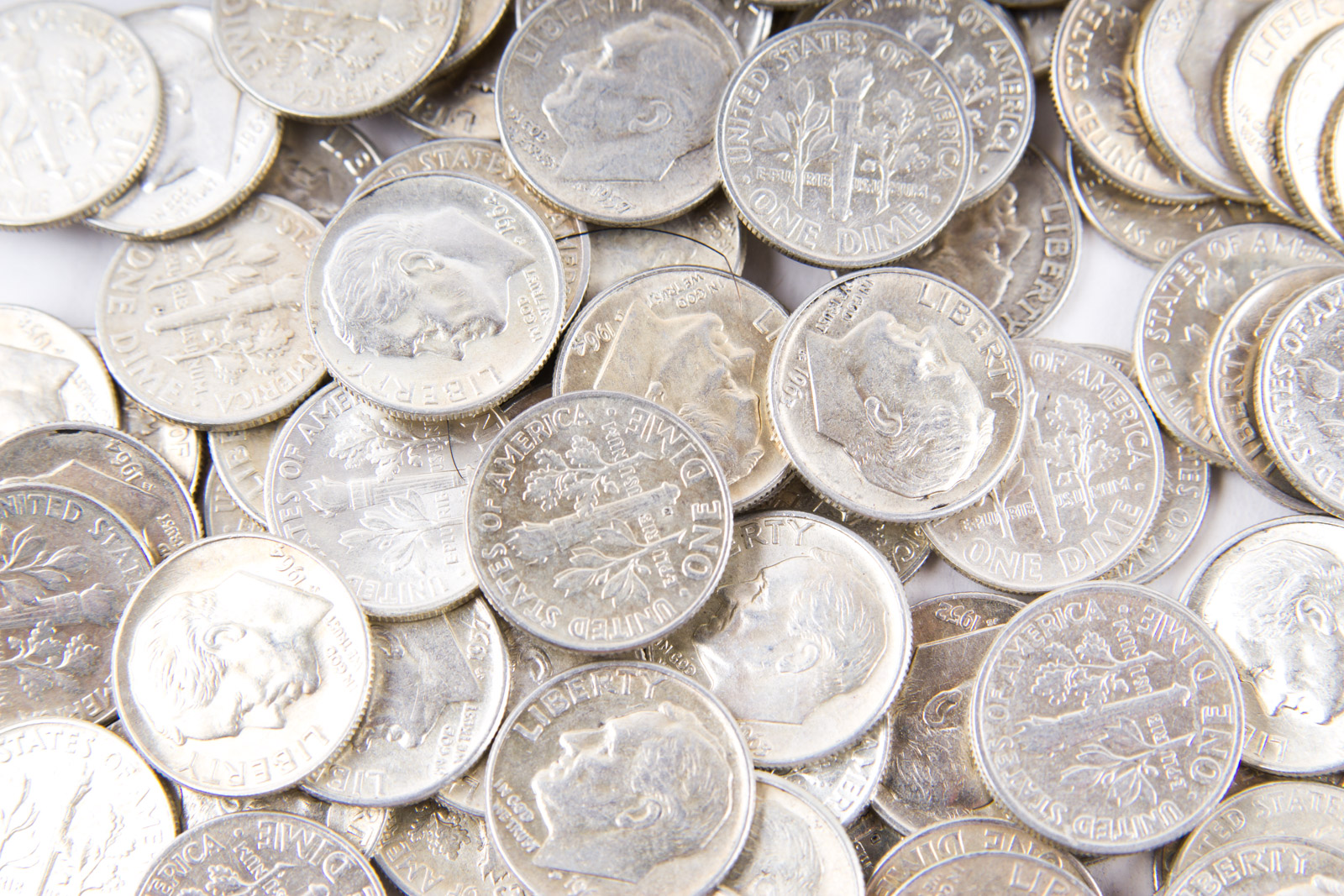Large Grouping of Roosevelt Silver Dimes