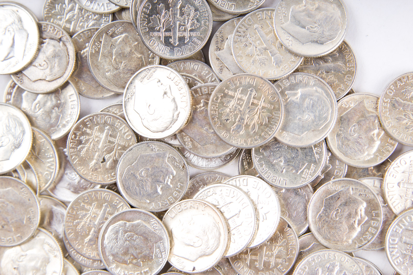 Large Grouping of Roosevelt Silver Dimes