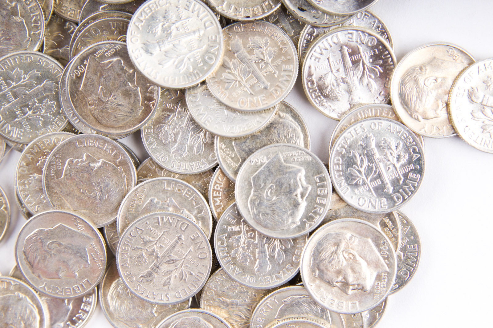 Large Grouping of Roosevelt Silver Dimes