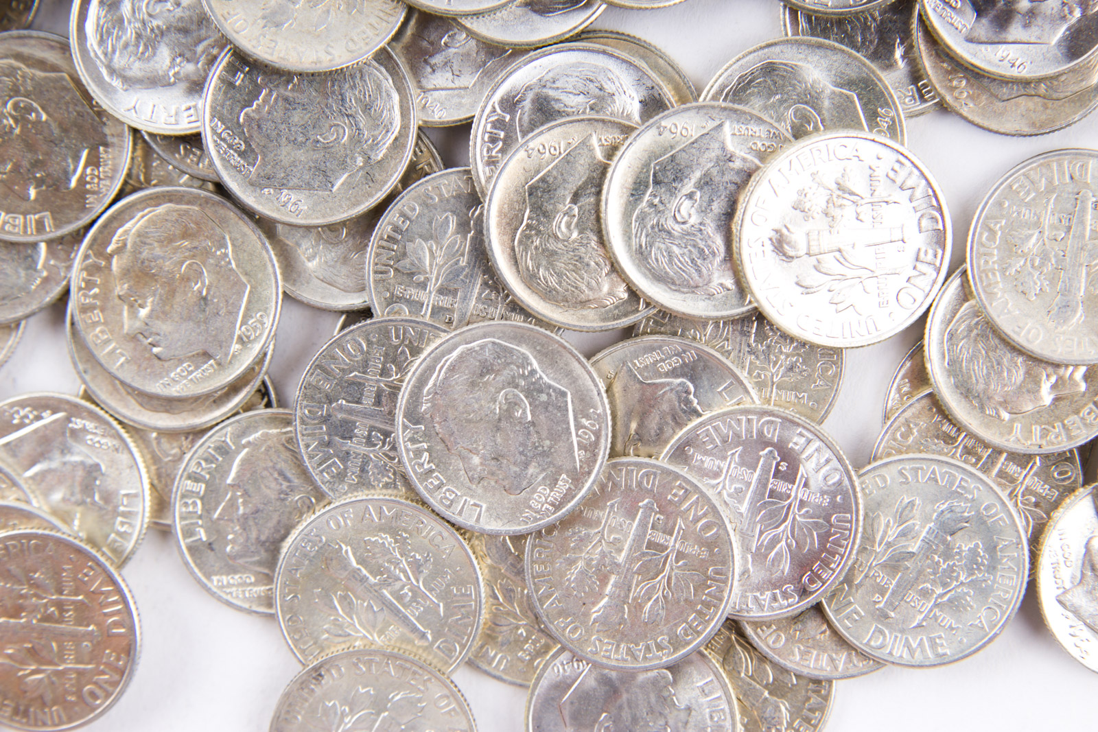 Large Grouping of Roosevelt Silver Dimes