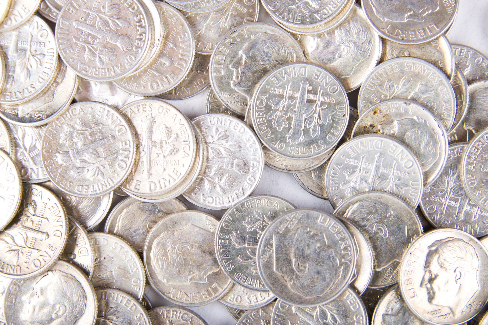 Large Grouping of Roosevelt Silver Dimes