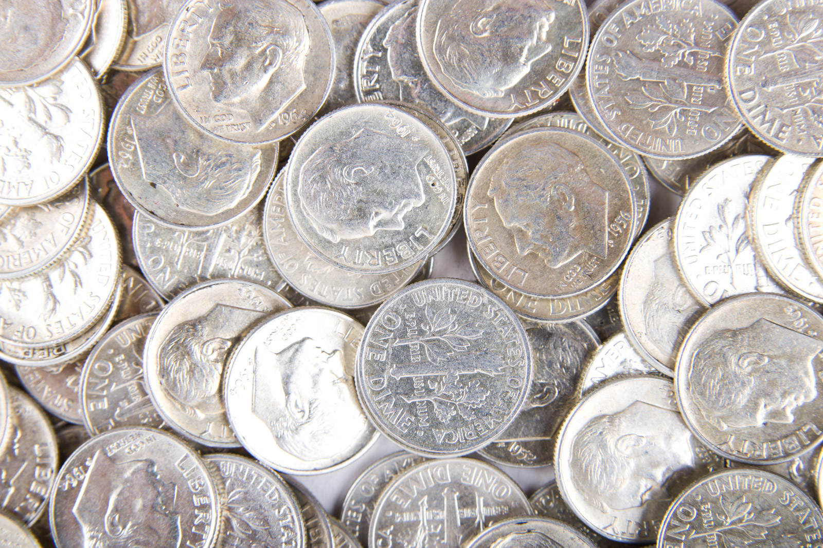 Large Grouping of Roosevelt Silver Dimes