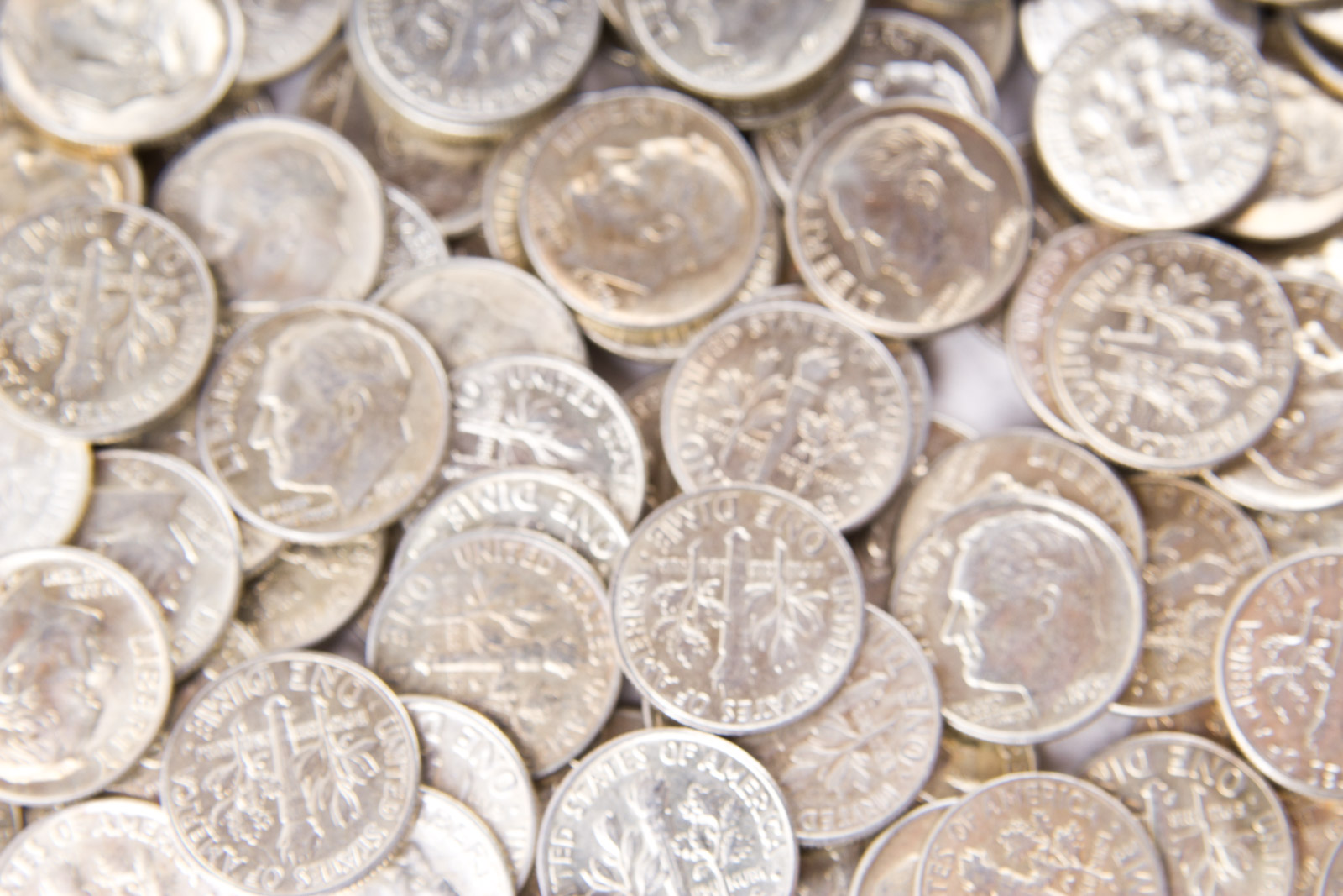 Large Grouping of Roosevelt Silver Dimes