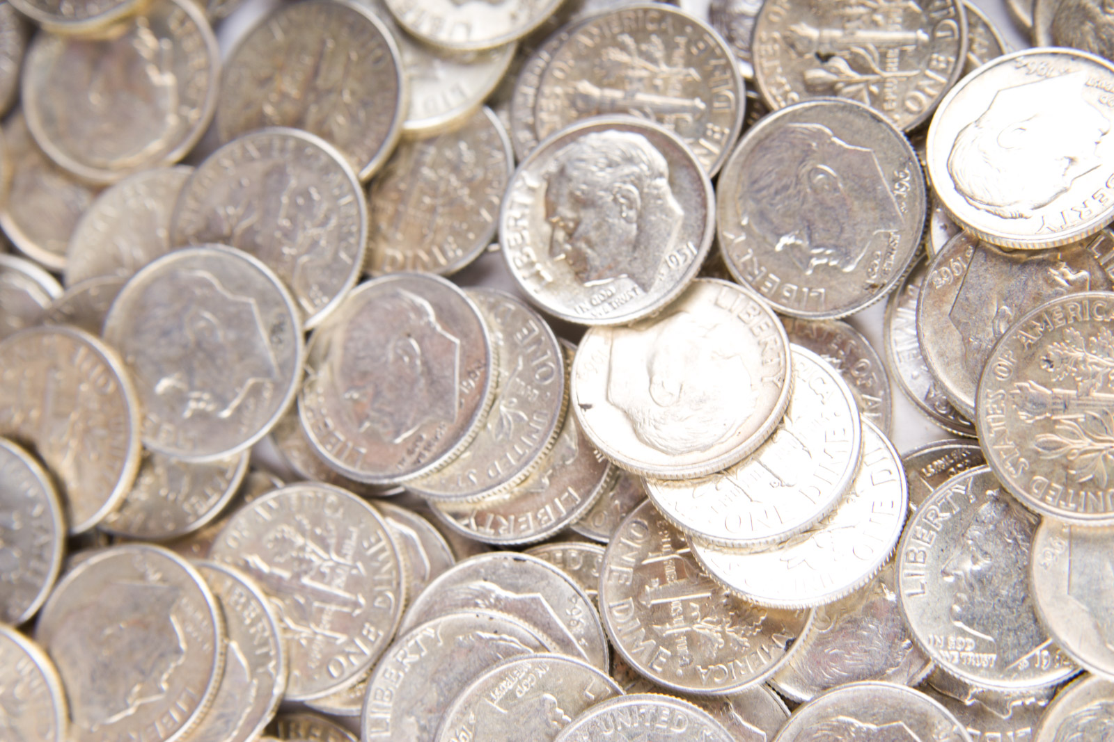 Large Grouping of Roosevelt Silver Dimes