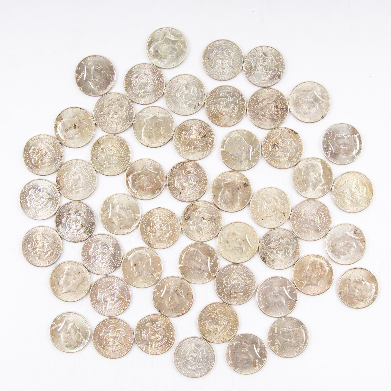 Grouping of 1964 Kennedy Silver Half Dollars