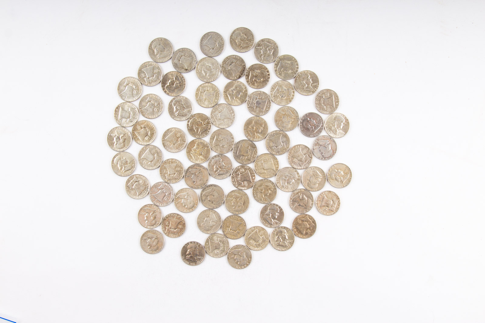 Grouping of Benjamin Franklin Silver Half Dollars