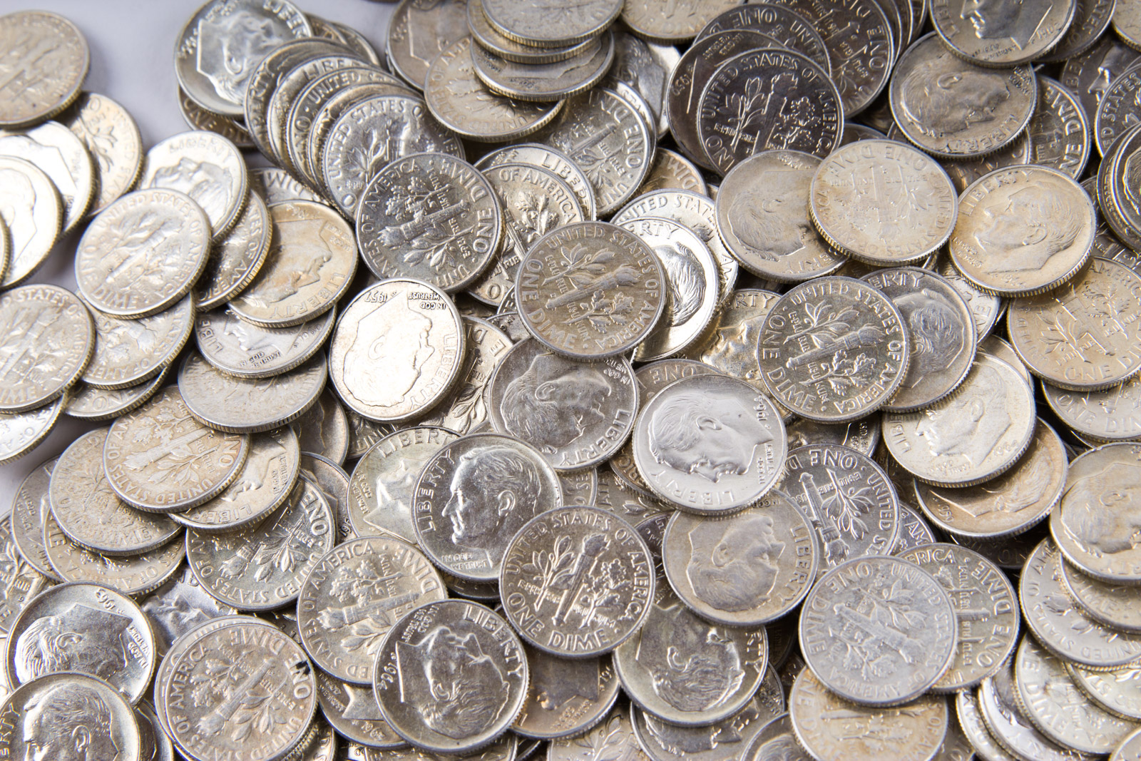 Large Grouping of Roosevelt Silver Dimes