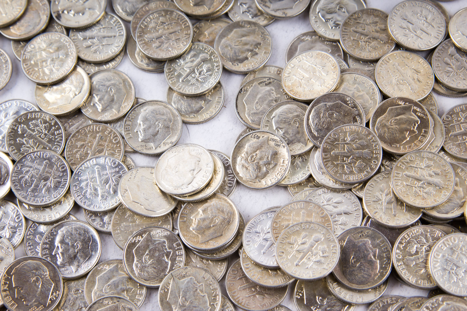 Large Grouping of Roosevelt Silver Dimes