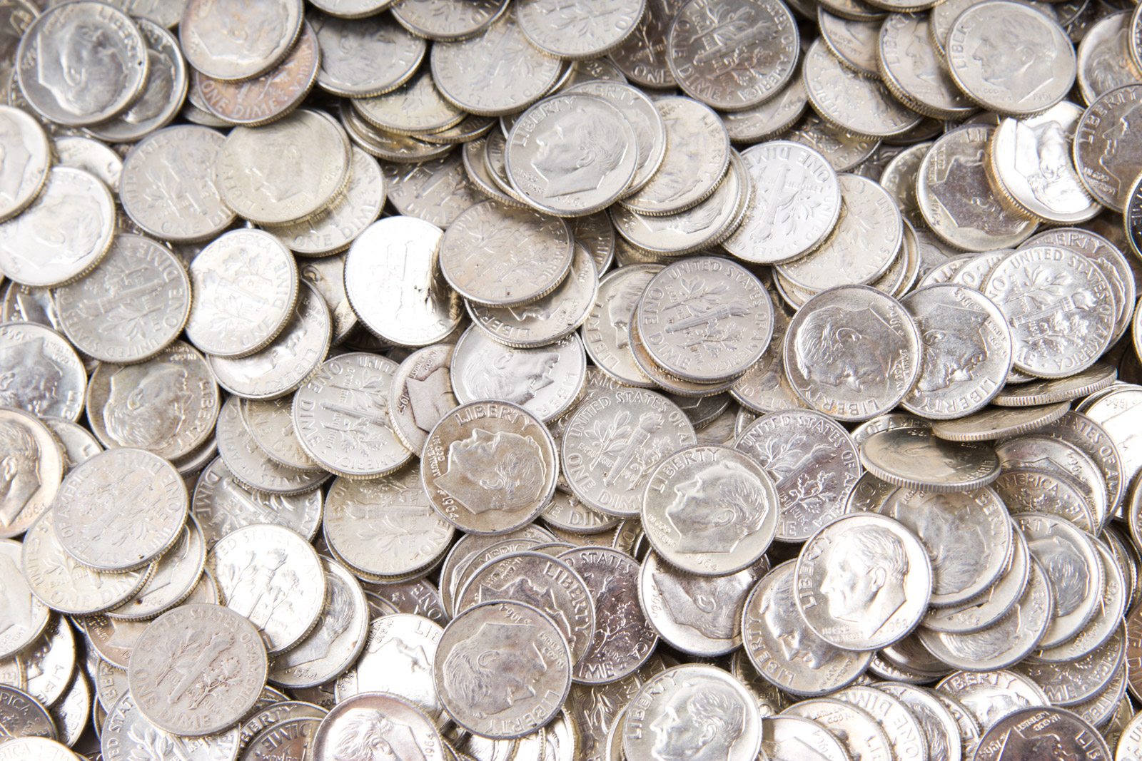 Large Grouping of Roosevelt Silver Dimes