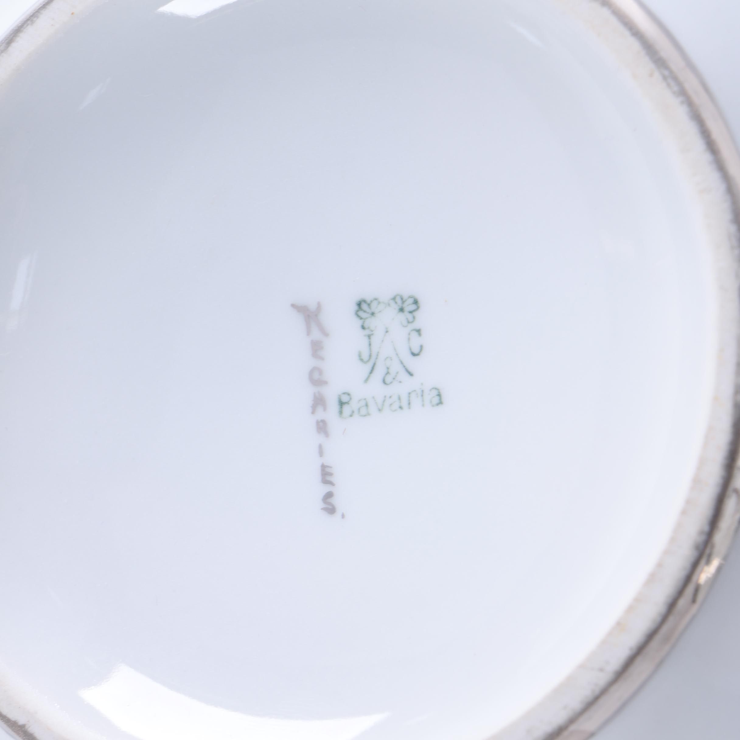 Jaeger Bavaria Silver Accented Porcelain Tea Service