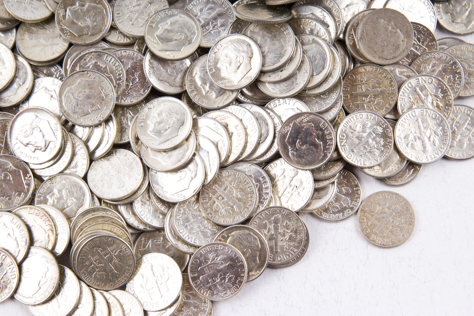 Large Grouping of Roosevelt Silver Dimes