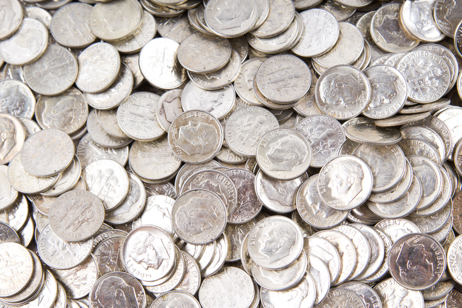 Large Grouping of Roosevelt Silver Dimes