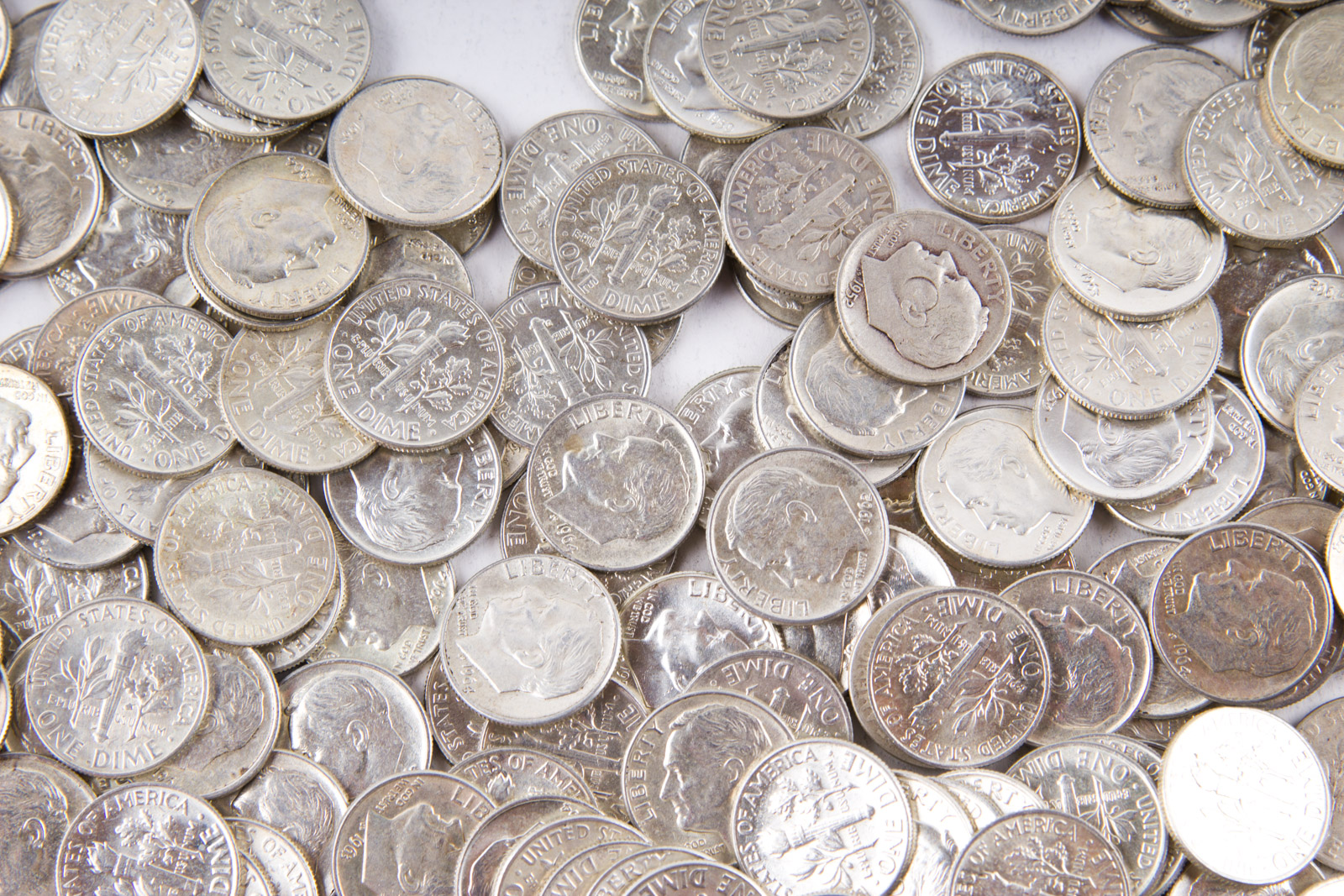 Large Grouping of Roosevelt Silver Dimes