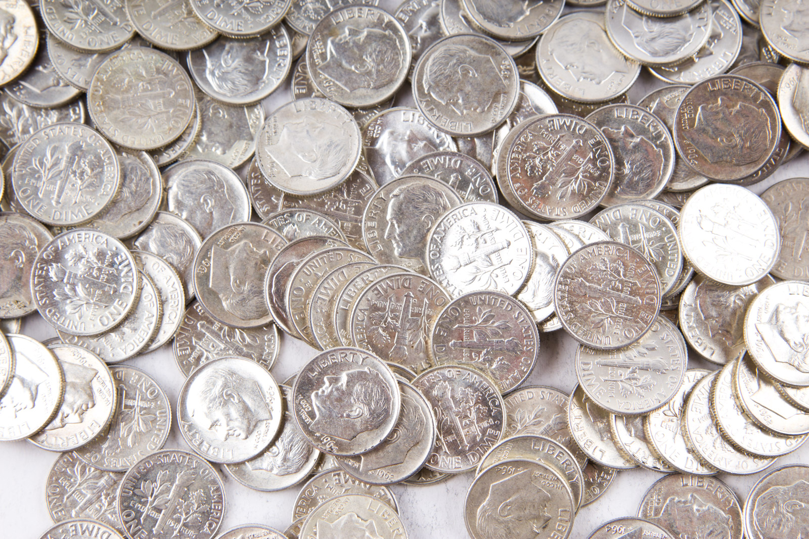 Large Grouping of Roosevelt Silver Dimes
